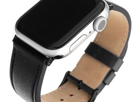 Bracelete Pele Fixed para Apple Watch 42mm | 44mm | 45mm - Preto Fashion