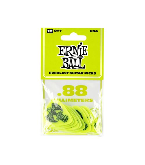 Palhetas Everlast Verde 0,88 EB9191 Ernie Ball For Sale