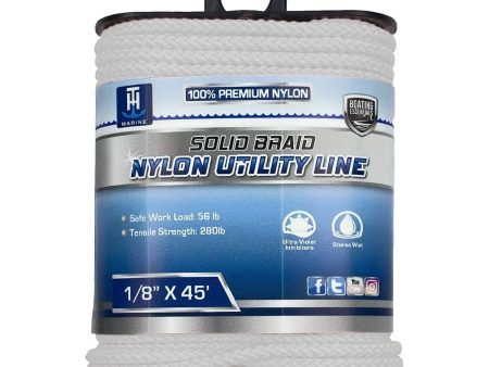 Boating Essentials - Solid Braid Nylon Utility Line - 1 8  X 45  - BE-CO-53725-DP Supply